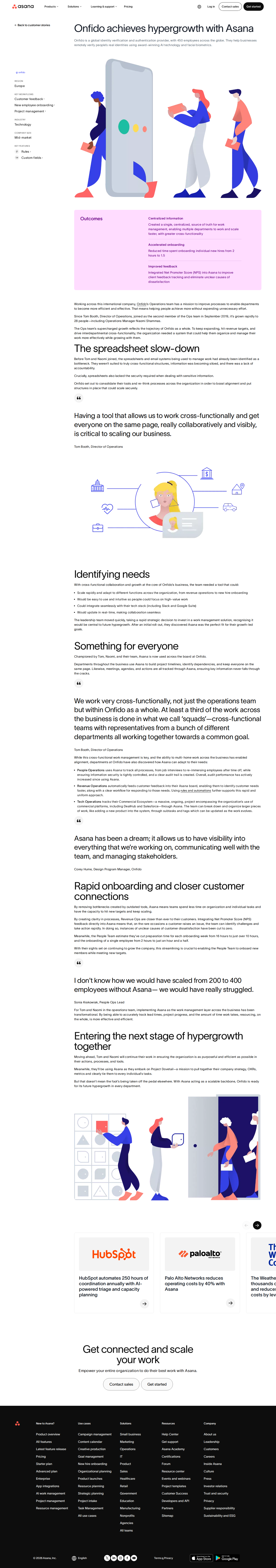 Screenshot of Asana x Onfido, removing the spreadsheet ceiling during hypergrowth