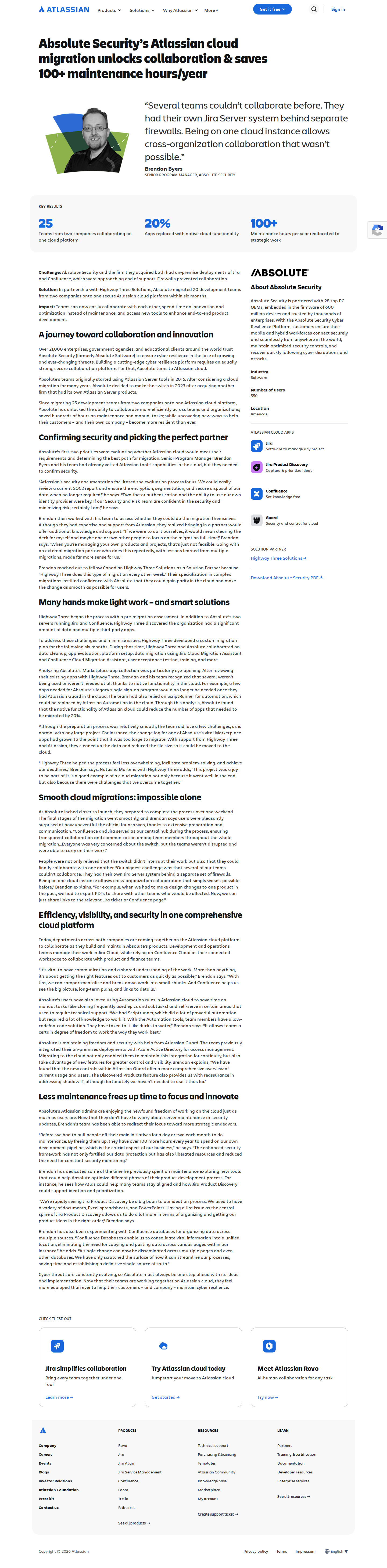 Screenshot of Atlassian x Absolute Security, cross-company collaboration that was impossible on-premise