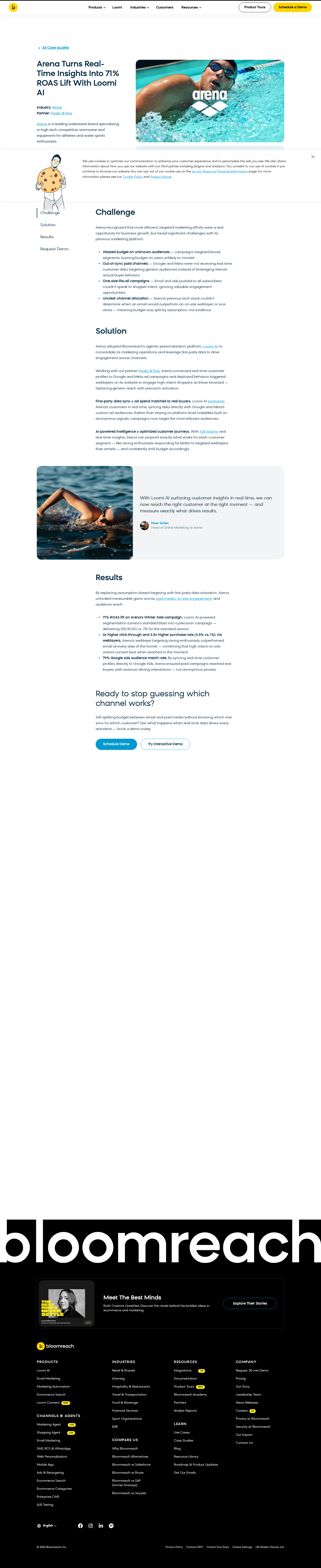 Screenshot of Bloomreach x Arena: From guesswork to precision targeting with 71% ROAS lift