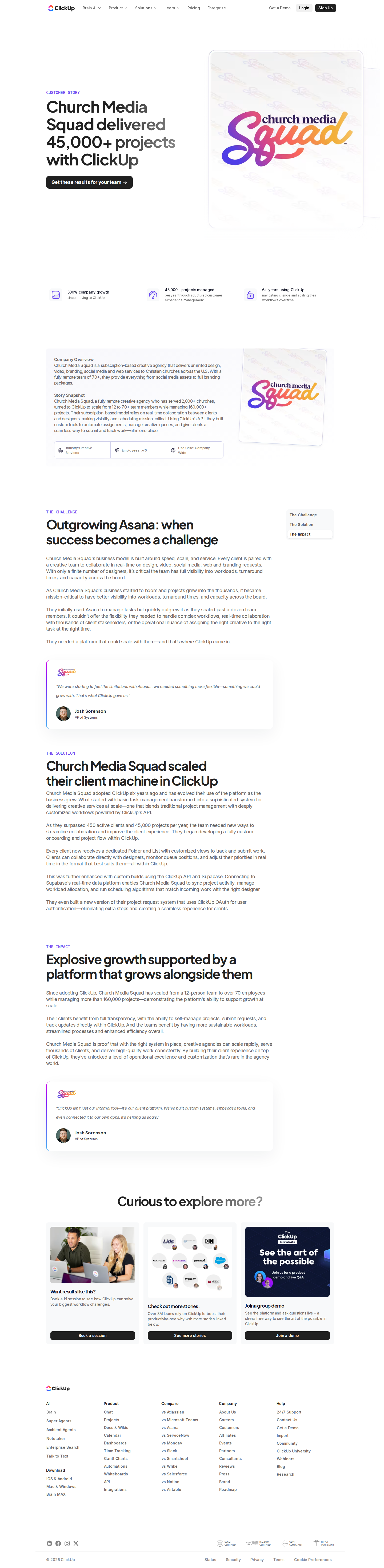 Screenshot of ClickUp x Church Media Squad, scaling a remote creative agency 5x