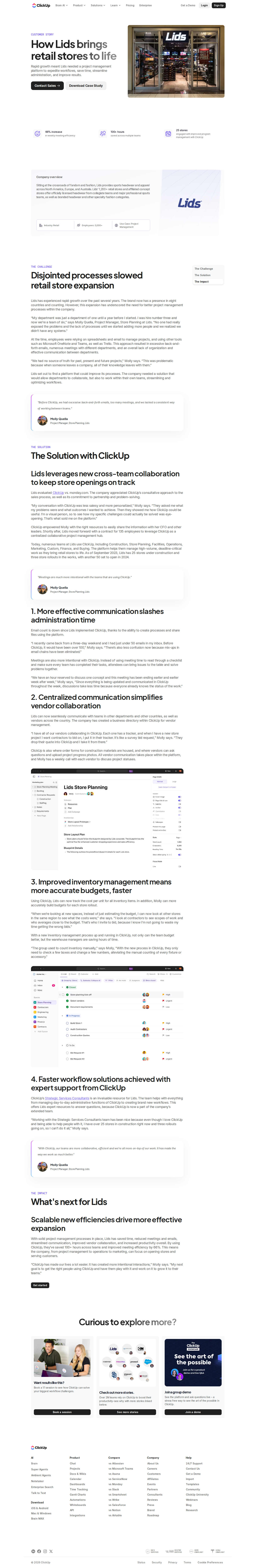 Screenshot of ClickUp x Lids: From Email Overload to 100+ Hours Saved