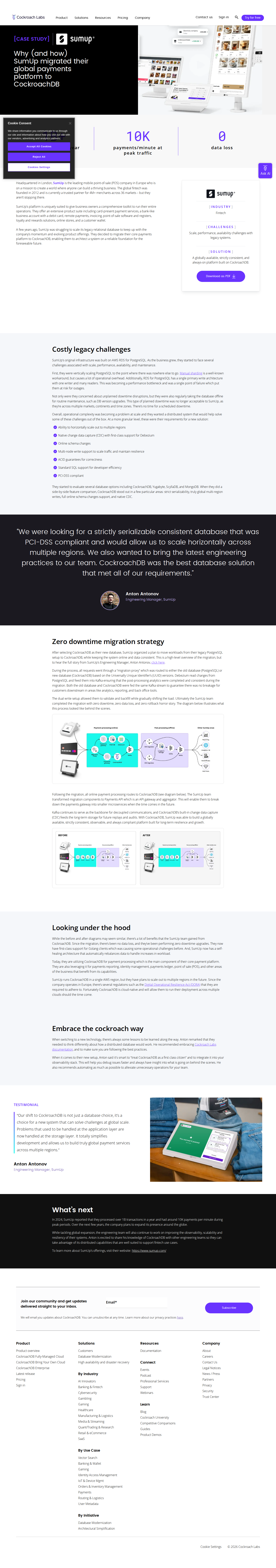Screenshot of CockroachDB x SumUp: Zero-downtime migration of a 1B-transaction payments platform