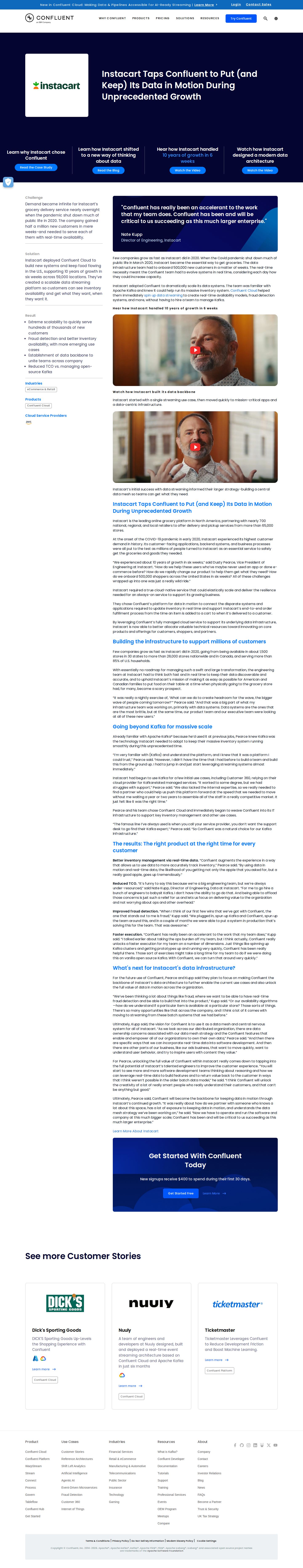 Full screenshot of Confluent x Instacart, surviving 10 years of growth in 6 weeks