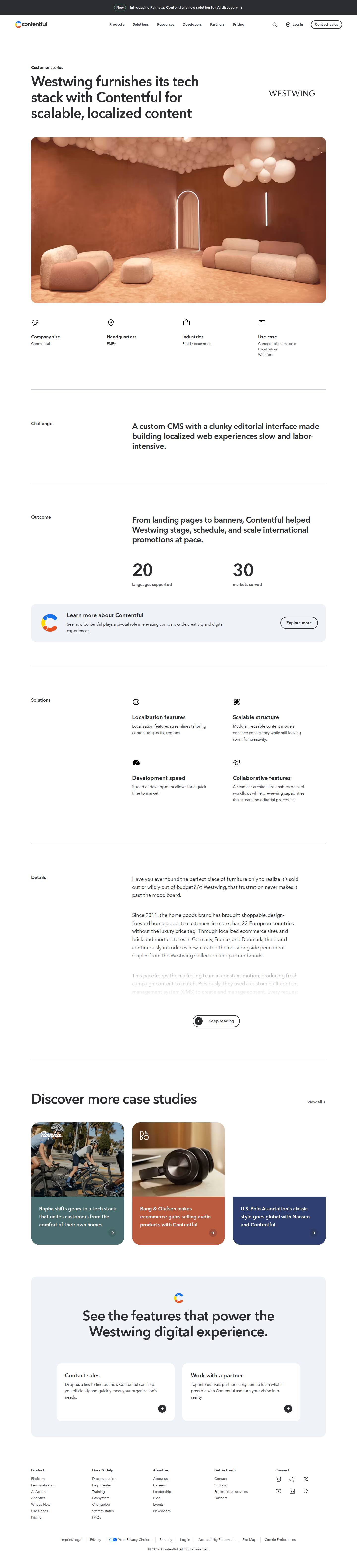 Full screenshot of Contentful x Westwing, scaling localized campaigns without the manual grind