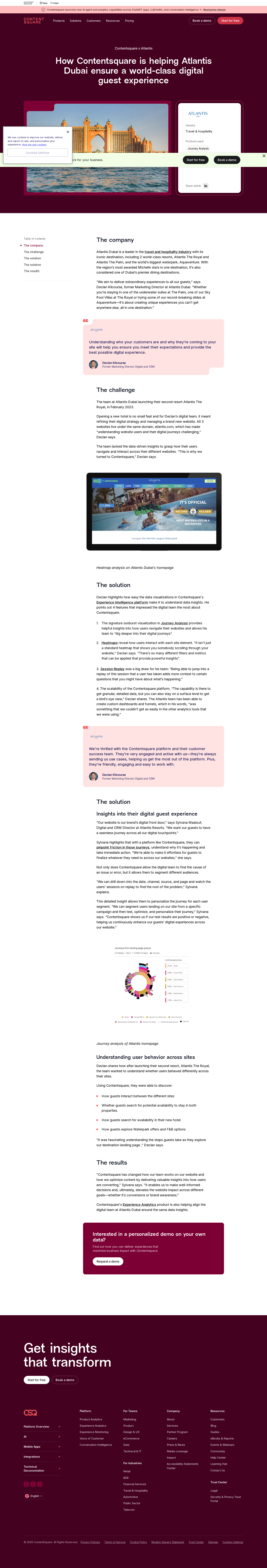 Screenshot of Contentsquare x Atlantis Dubai, from blind digital journeys to full guest visibility