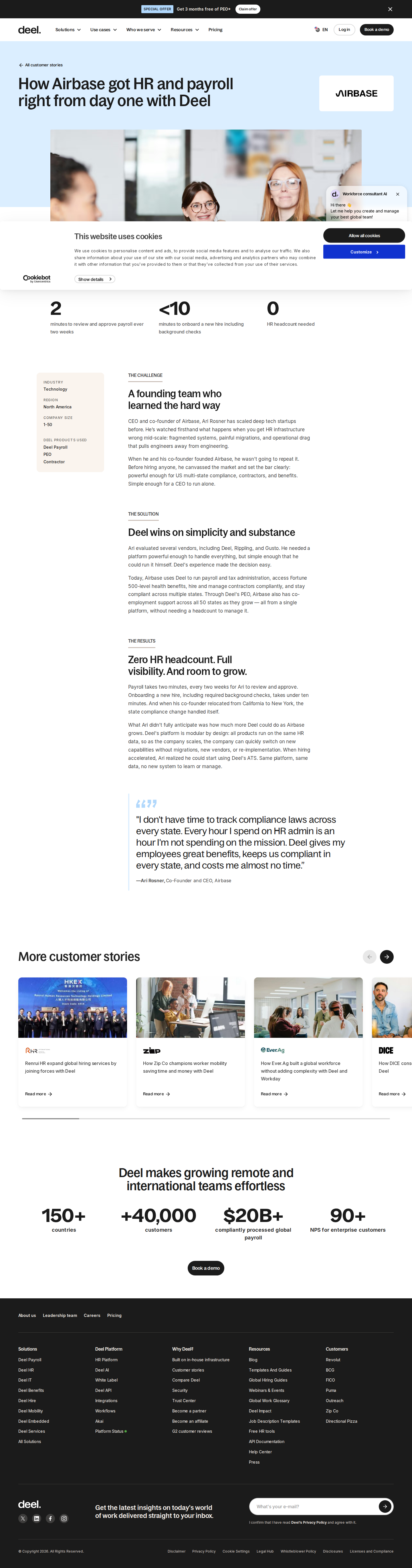 Full screenshot of Deel x Airbase: Enterprise-grade HR with zero HR headcount