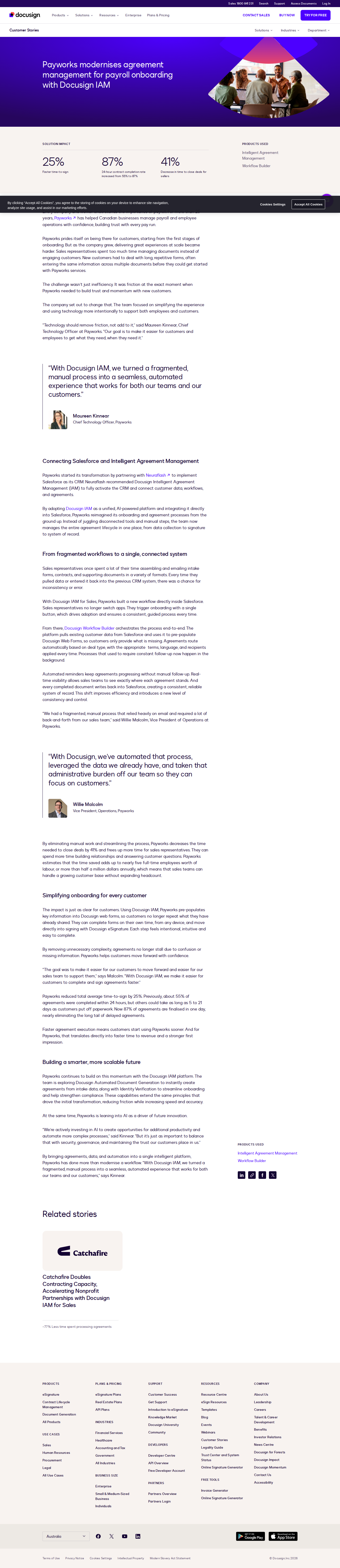 Full screenshot of Docusign x Payworks: Cutting onboarding friction to close deals 41% faster
