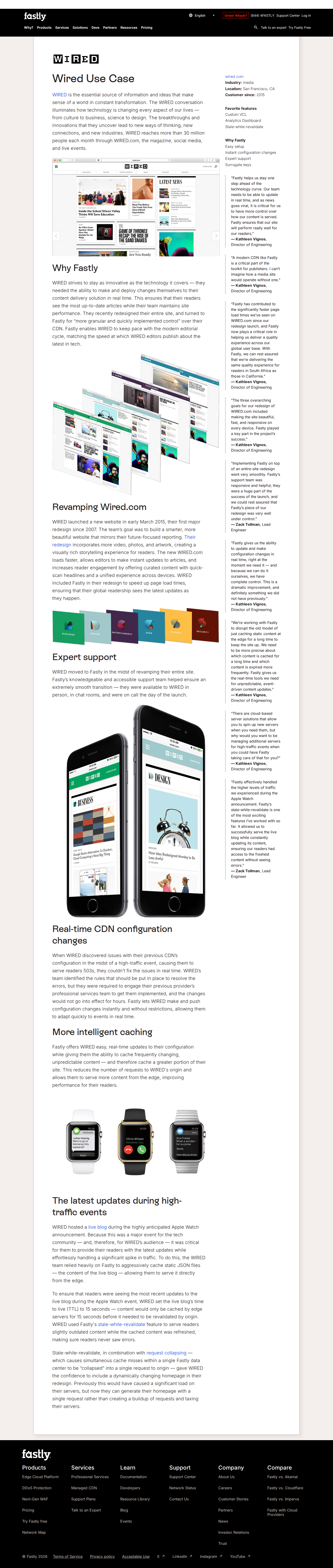 Screenshot of Fastly x WIRED, real-time CDN control for a live editorial newsroom