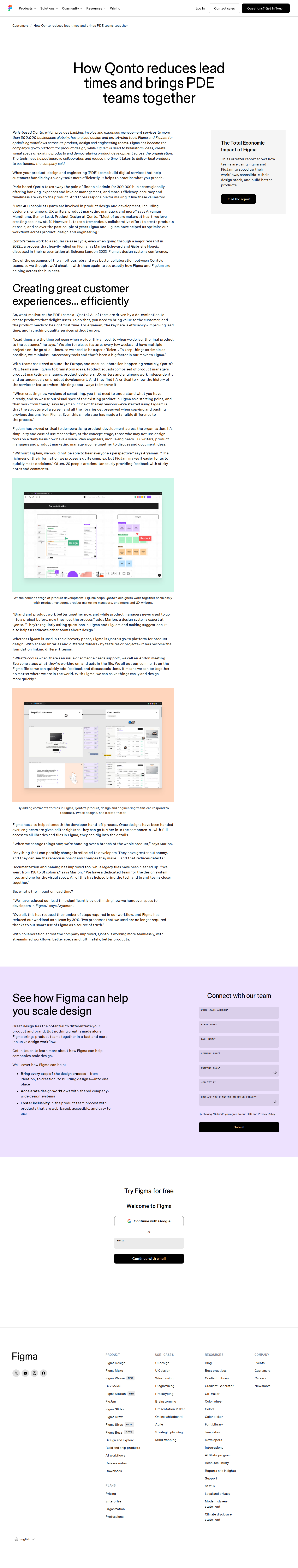 Screenshot of Figma x Qonto, cutting lead times across 400-person PDE org