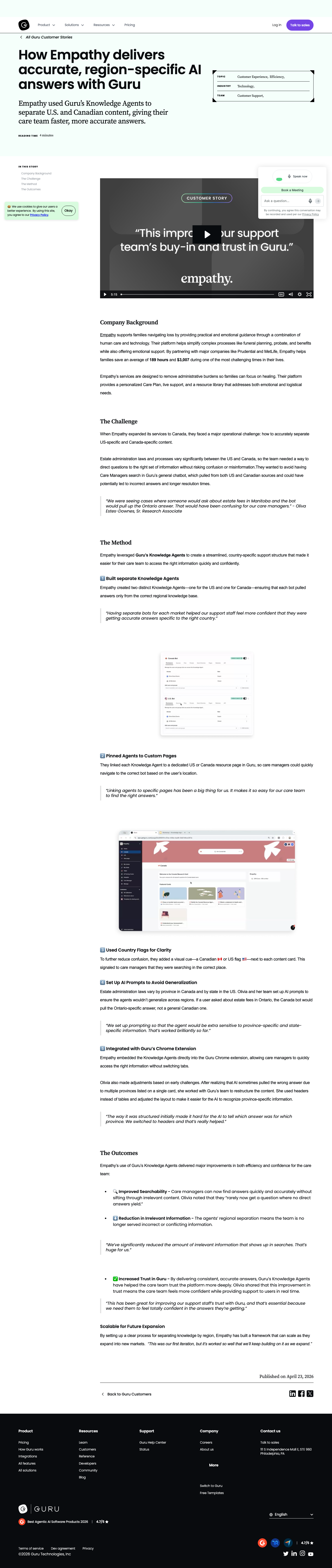Screenshot of Guru x Empathy, separating regional knowledge to stop AI misinformation