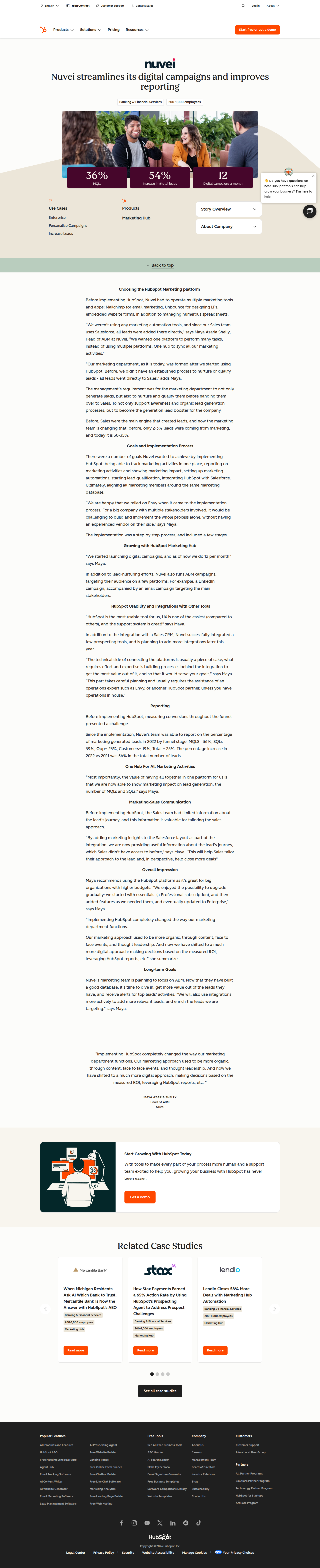 Screenshot of HubSpot x Nuvei, from fragmented tools to a marketing-led growth engine