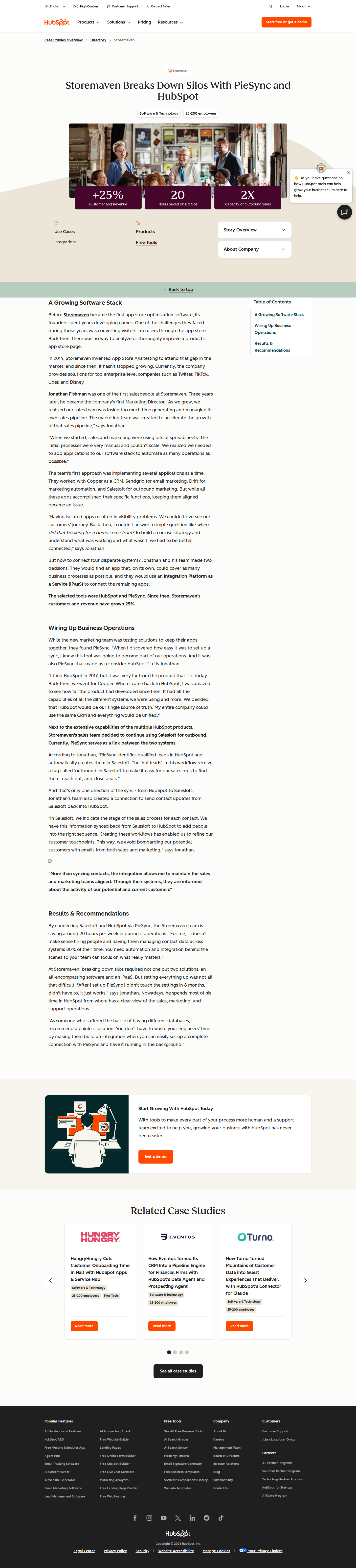 Screenshot of HubSpot x Storemaven: Breaking silos to save 20 hours a week