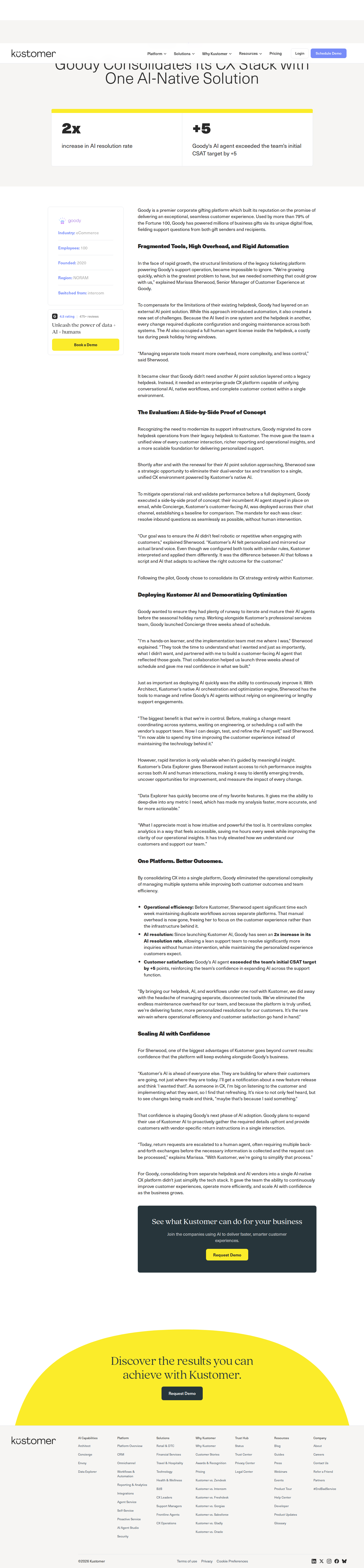 Screenshot of Kustomer x Goody: Consolidating a Fragmented CX Stack