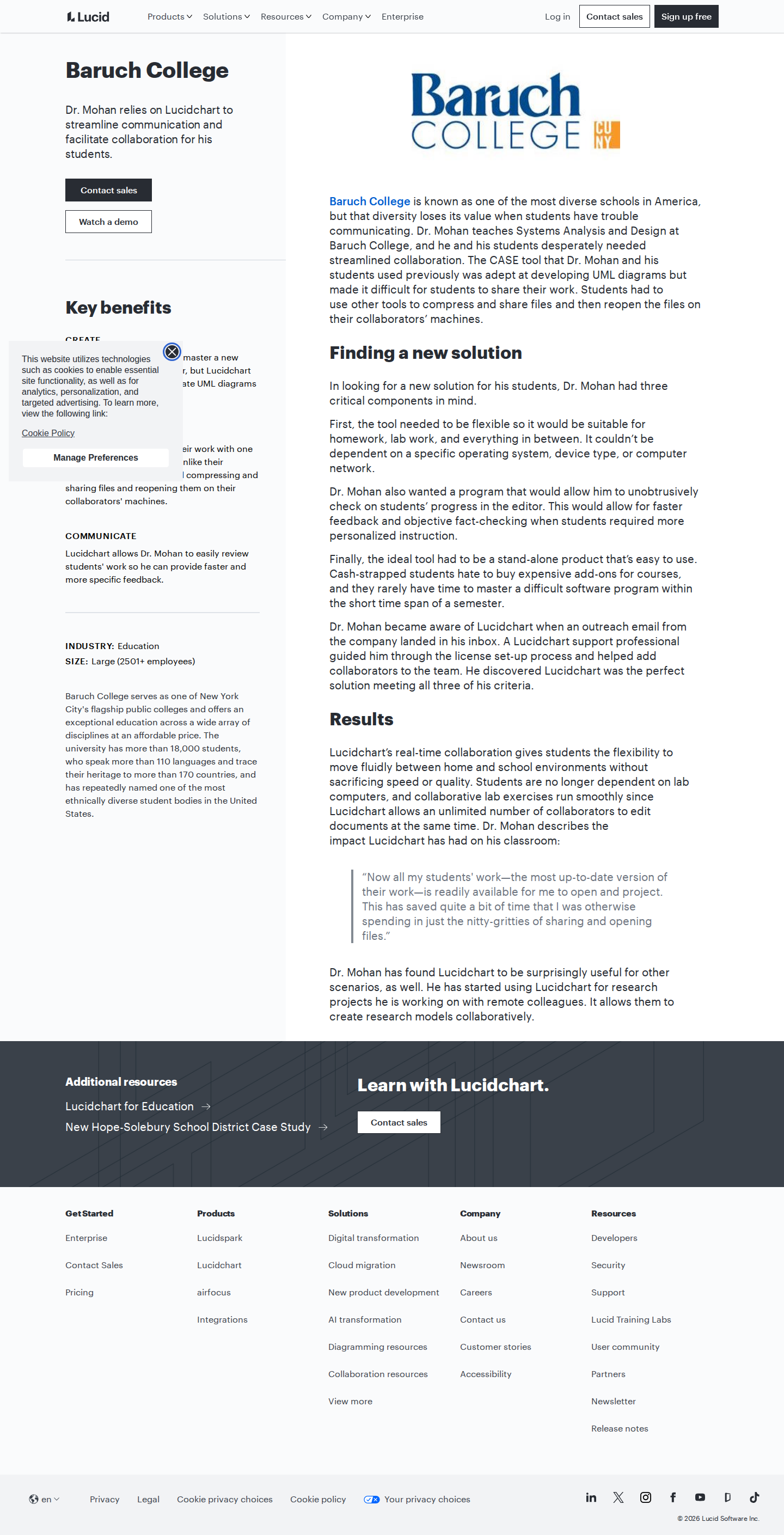 Screenshot of Lucid x Baruch College, replacing file-compression friction with real-time collaboration