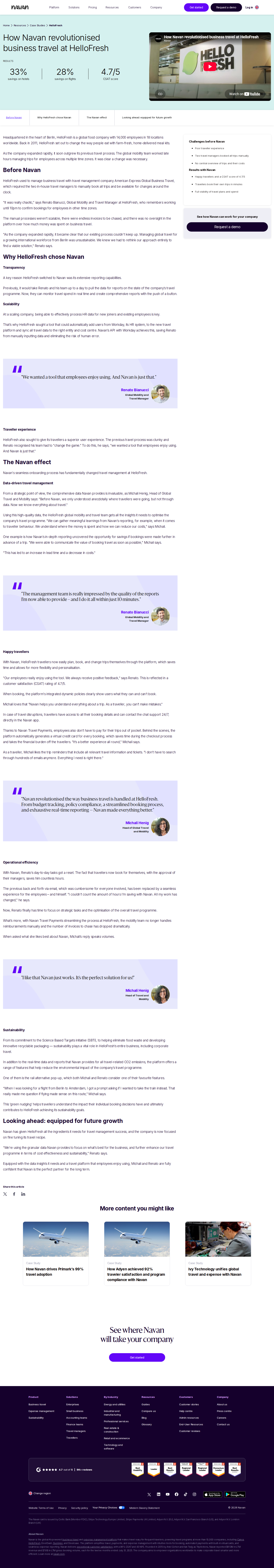 Full screenshot of Navan x HelloFresh: From late-night manual bookings to self-serve travel at scale