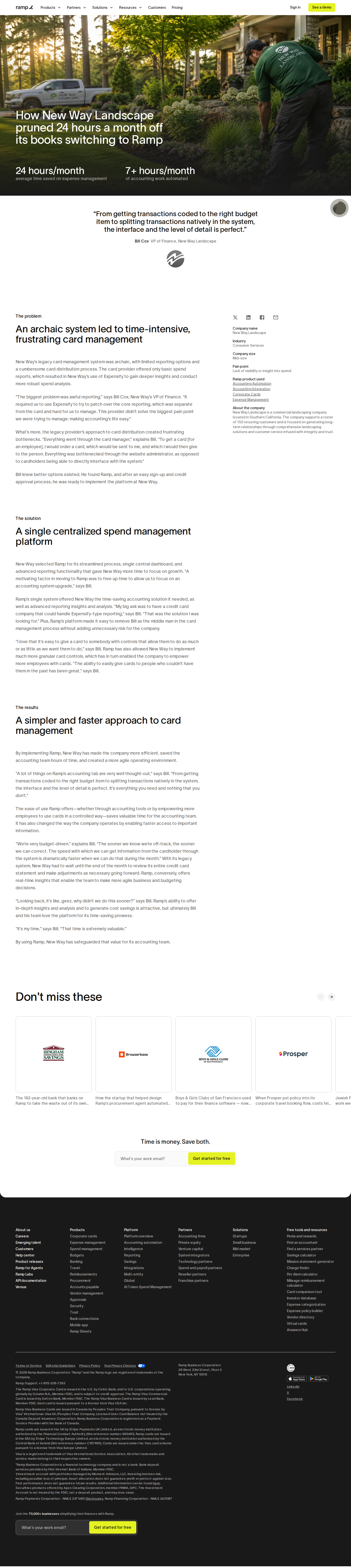 Full screenshot of Ramp x New Way Landscape, 24 hours a month back from a broken card stack