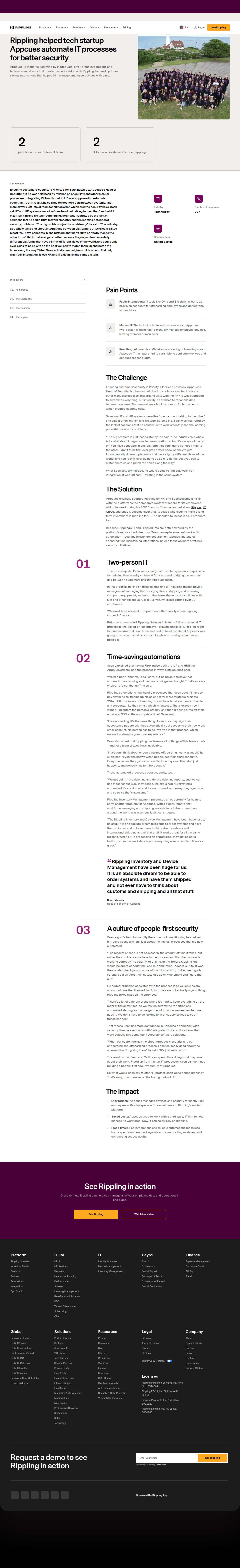 Screenshot of Rippling x Appcues, closing security gaps with unified HR and IT